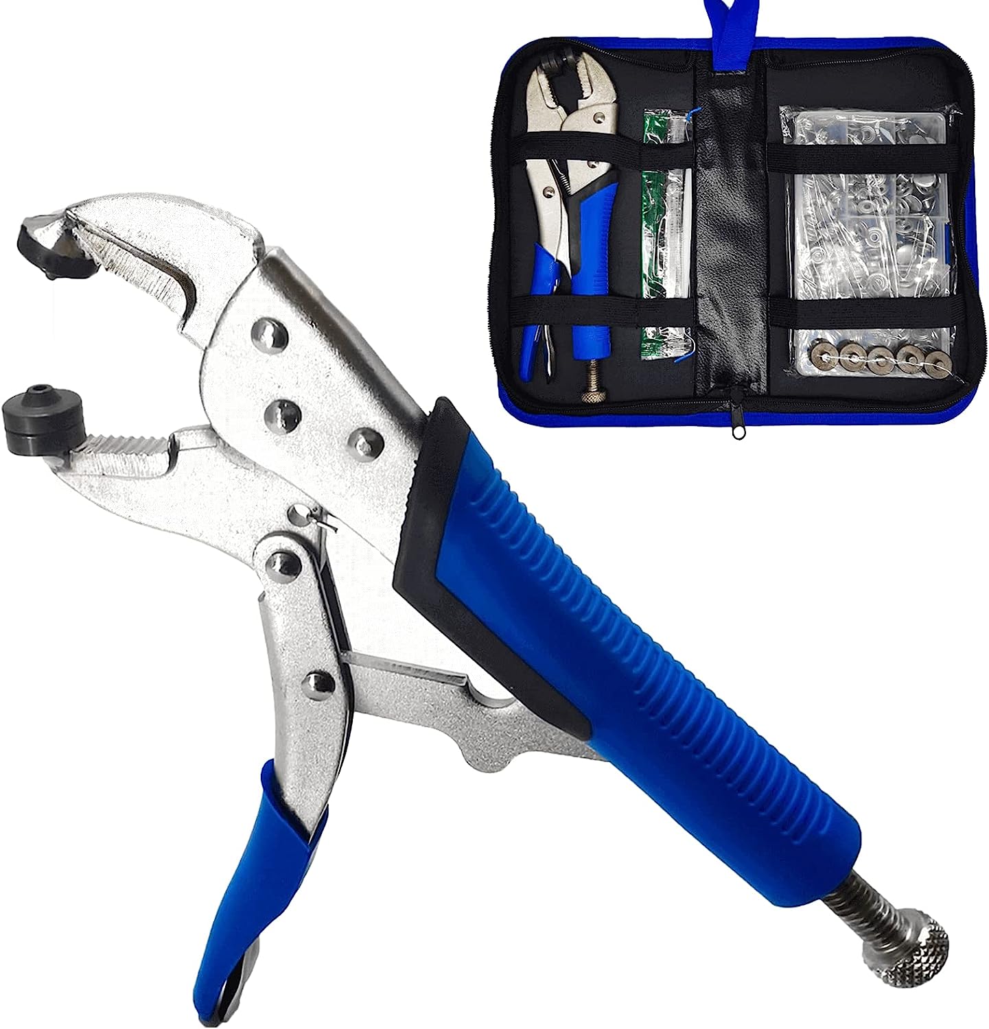 230816030702838_1 Heavy Duty Snap Fasteners Kit, Snap Fastener Pliers for Metal Snaps Installation on Boat Cover/Canvas/Carpet/Leather, Snap Fastener Tool with Screw Snap& Stainless Steel 15mm Marine Snaps-by MinliGUY - Image 1